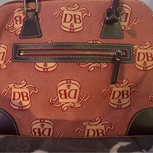 Vintage Dooney & Bourke  Red/ Tan Quilted  Monogram  Shoulder